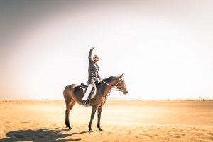 horse riding in the Moroccan desert