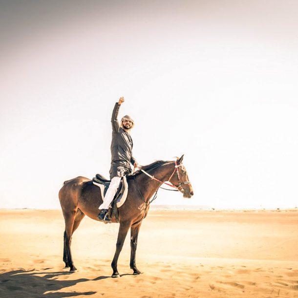 horse riding in the Moroccan desert